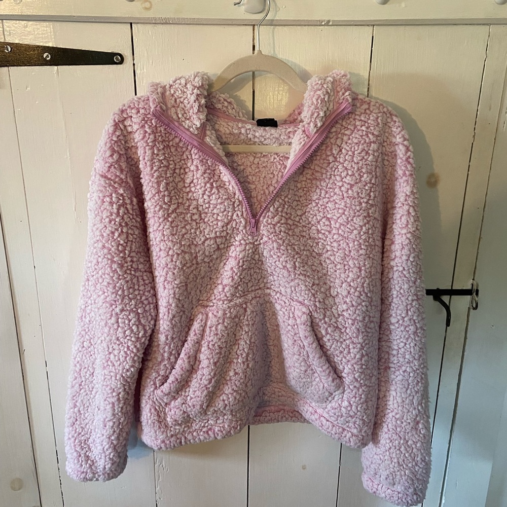 PacSun pink quarter zip with hood